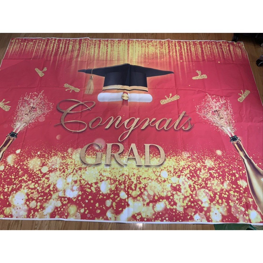 College Graduate Congrats Photo Booth Backdrop 7x5ft
